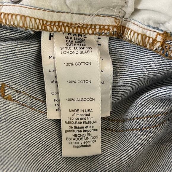 New FRAME Le Ultra Baggy Ripped Denim Shorts in Lomond Slash Women's Size 29 - Picture 5 of 7